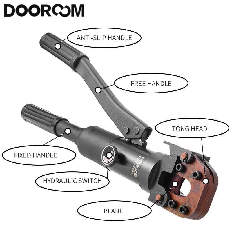 DOOROOM Manual Portable Hydraulic Cable Cutter CPC-20A Below Φ20mm Cable Wire Rope Scissors Metal Hydraulic Wire Cutting Tool 2