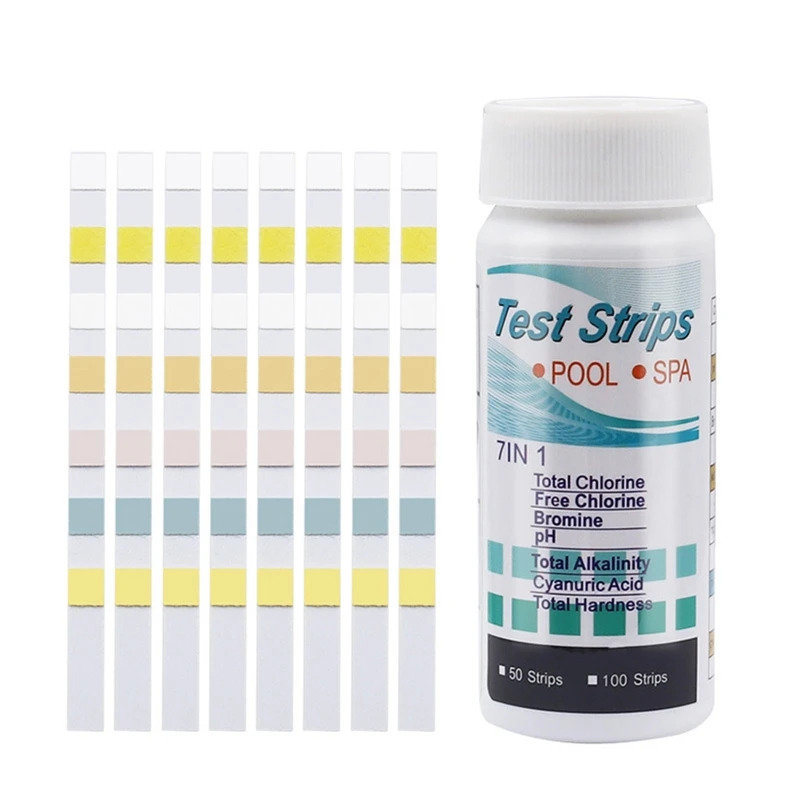 M4yc 7in1 Test Strips For Testing Chemicals Content In Pool & Spa 7 Parameters Swimming Pool