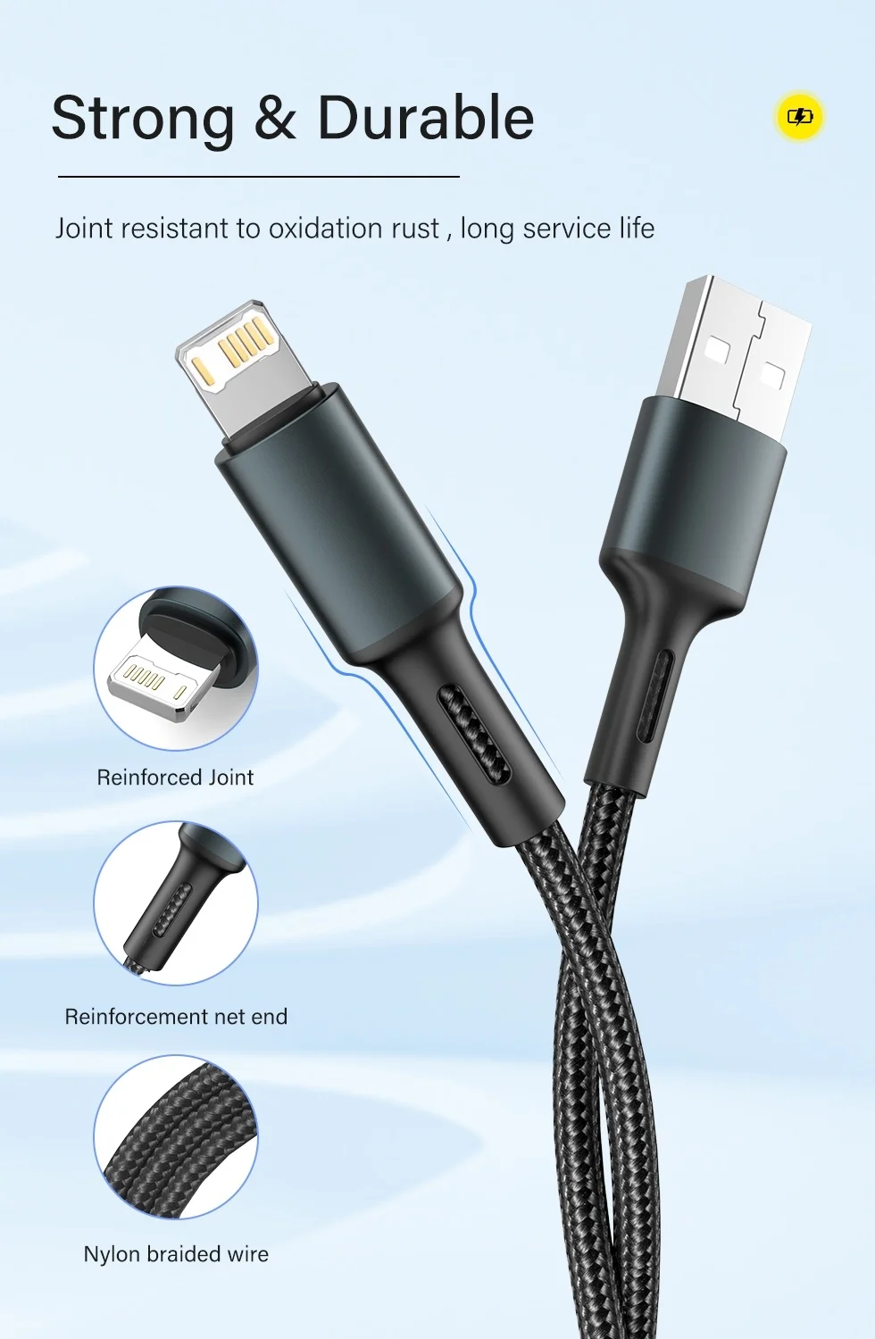 Premium Nylon Braided 3A USB Fast Charging Cord