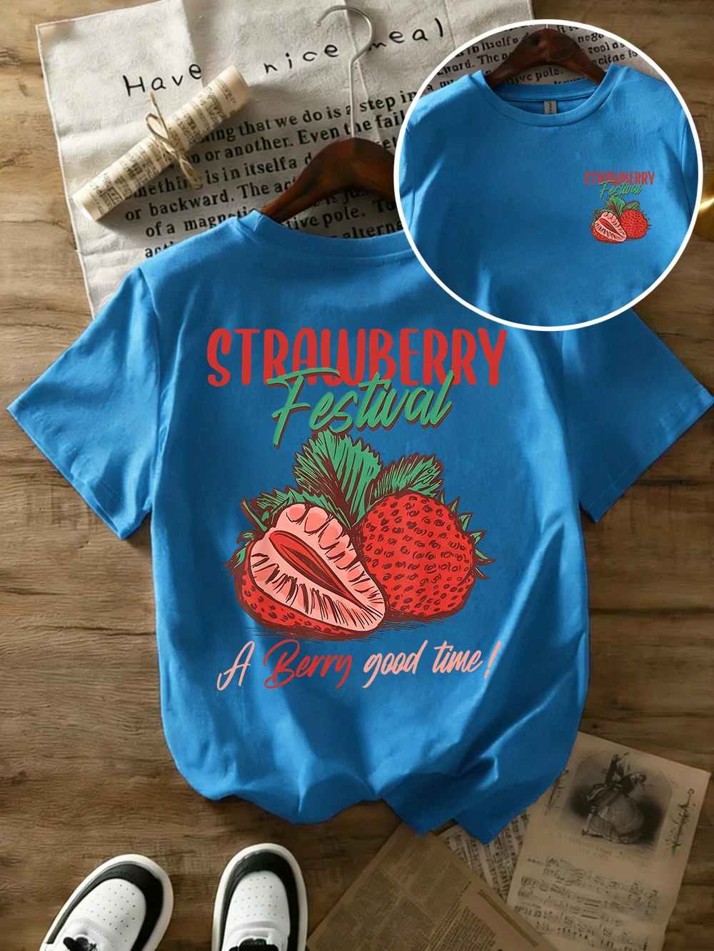 Strawberry Festival Oversized Women's Cotton T-Shirts - Soft & Comfortable Summer Tees