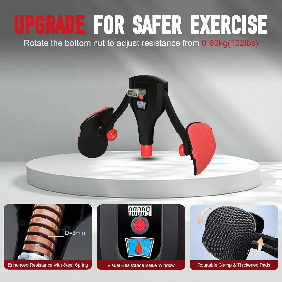 Thigh Master Kegel Exerciser with Cordless Ball,0-132 lbs Adjustable Resistance,Pelvic Floor Exercise Devices,Hip Trainer Leg Tr