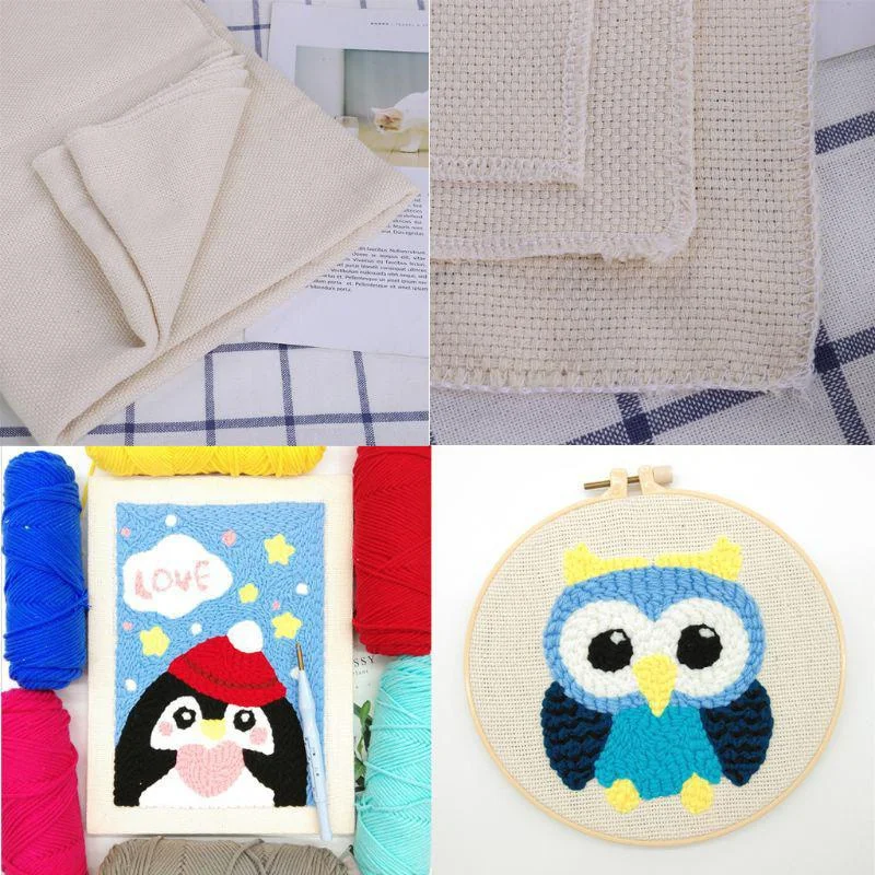 Punch Needle Cloth Cotton Fabric, Monks Cloth for Punch Embroidery Rug-Punch & Pinch Tufting Cloth Backing Fabric For Carpet