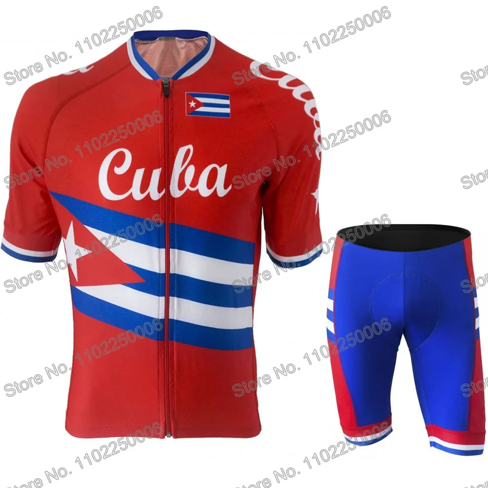 Cuba Cycling Clothing Summer Cycling Jersey Set Men Road Bike Shirts Suit Short Sleeve Bicycle Bib Shorts MTB Maillot Ropa