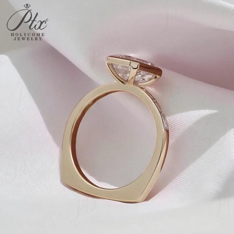 2ct Diamantring, personalisierbar, Smaragdschliff, D-Farbe, VS1-Reinheit, 10K, 14K, 18K, 925er Silber, Verlobungs- und Ehering ​ Schmuck für Damen – Detail 9
