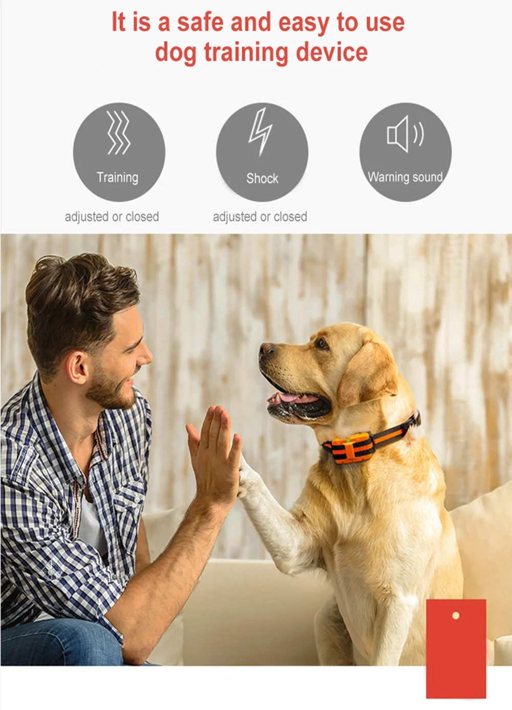 Dog Shock Coller Electric Dog Tranining Device telecomando impermeabile Anti Barking Pets Products collare funzione ricaricabile