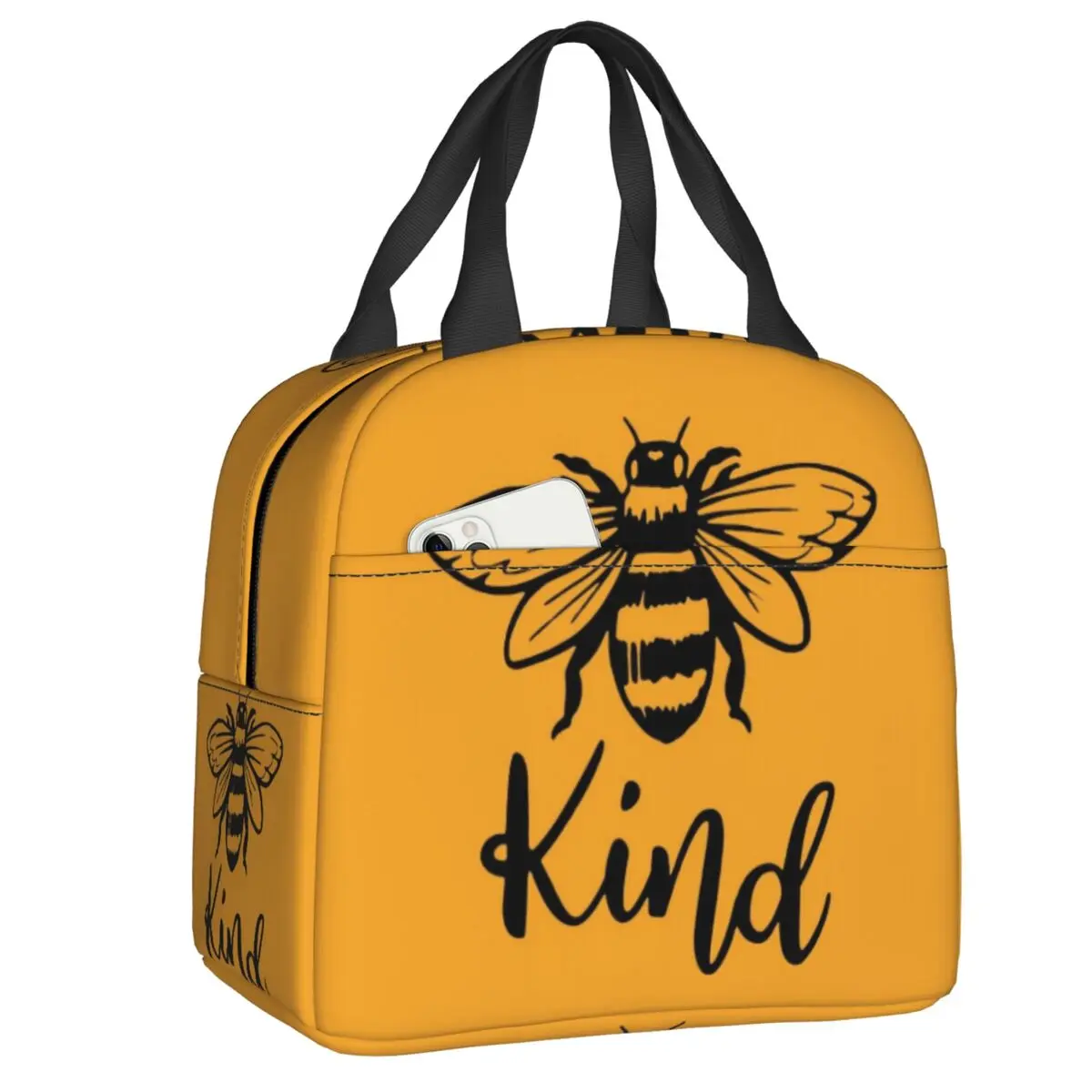 

Honey Bee Insulated Lunch Tote Bag for Women Honeybee Resuable Thermal Cooler Food Lunch Box Kids School Children