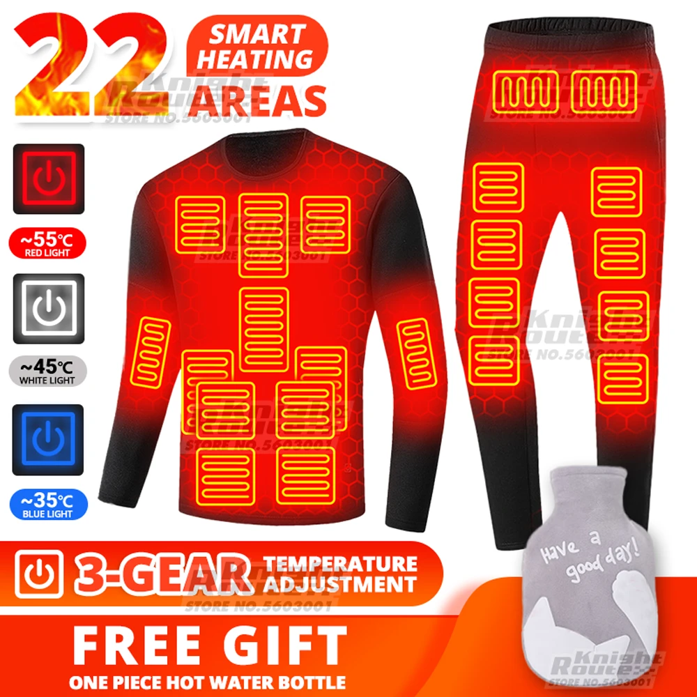 Winter Thermal Heated Jacket Men Vest Heated Underwear Men's Ski Suit