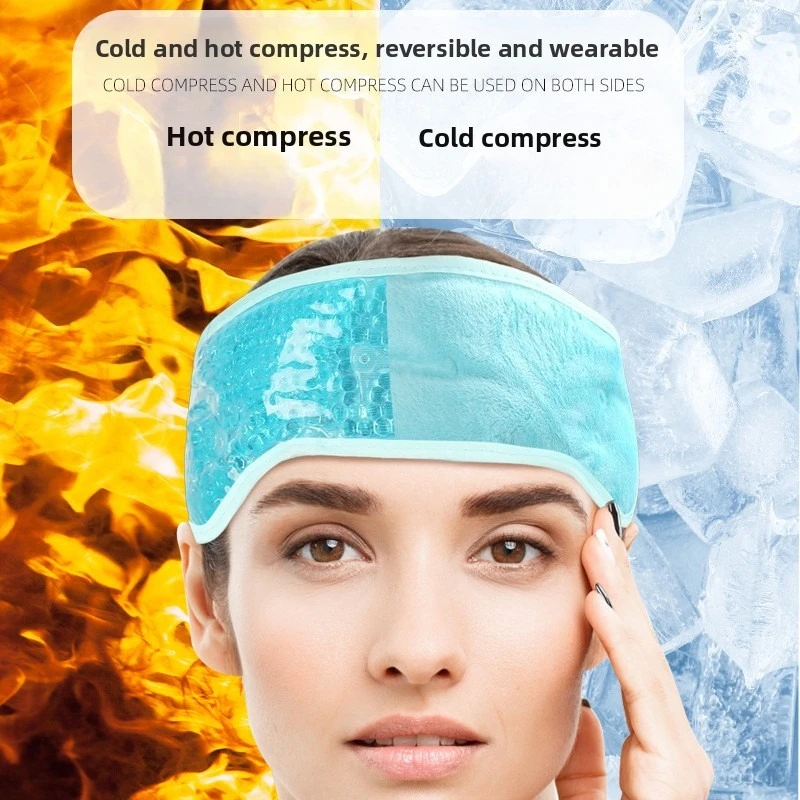 Head Gel Ice Pack Migraine Relief Wrap with Gel Beads Hot Cold Compress for Headache Forehead Care