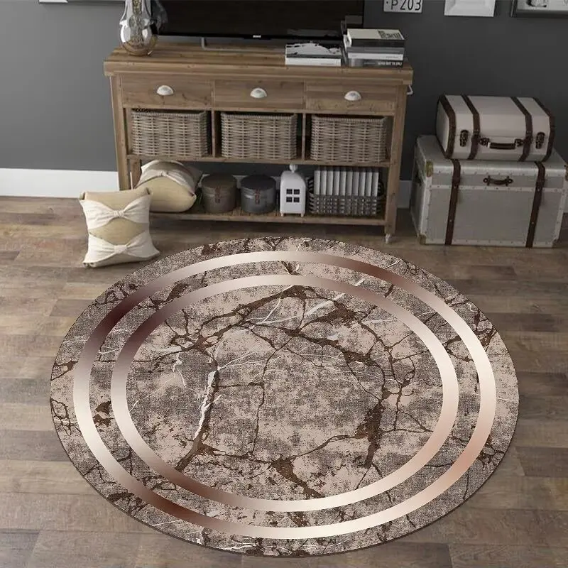 European Style Luxury round Carpet Home Decoration Living Room Non-slip Large Rugs Bedroom Cloakroom Short Velvet Floor Mats 2