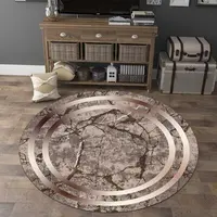 European Style Luxury round Carpet Home Decoration Living Room Non-slip Large Rugs Bedroom Cloakroom Short Velvet Floor Mats 2