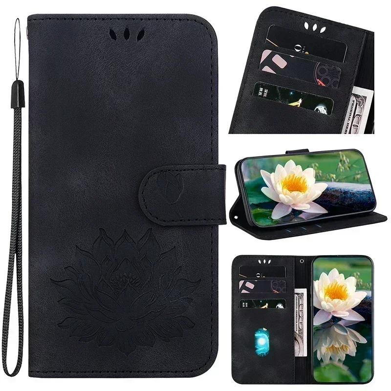 Genuine Leather Phone Wallet Case with Lanyard Attachment