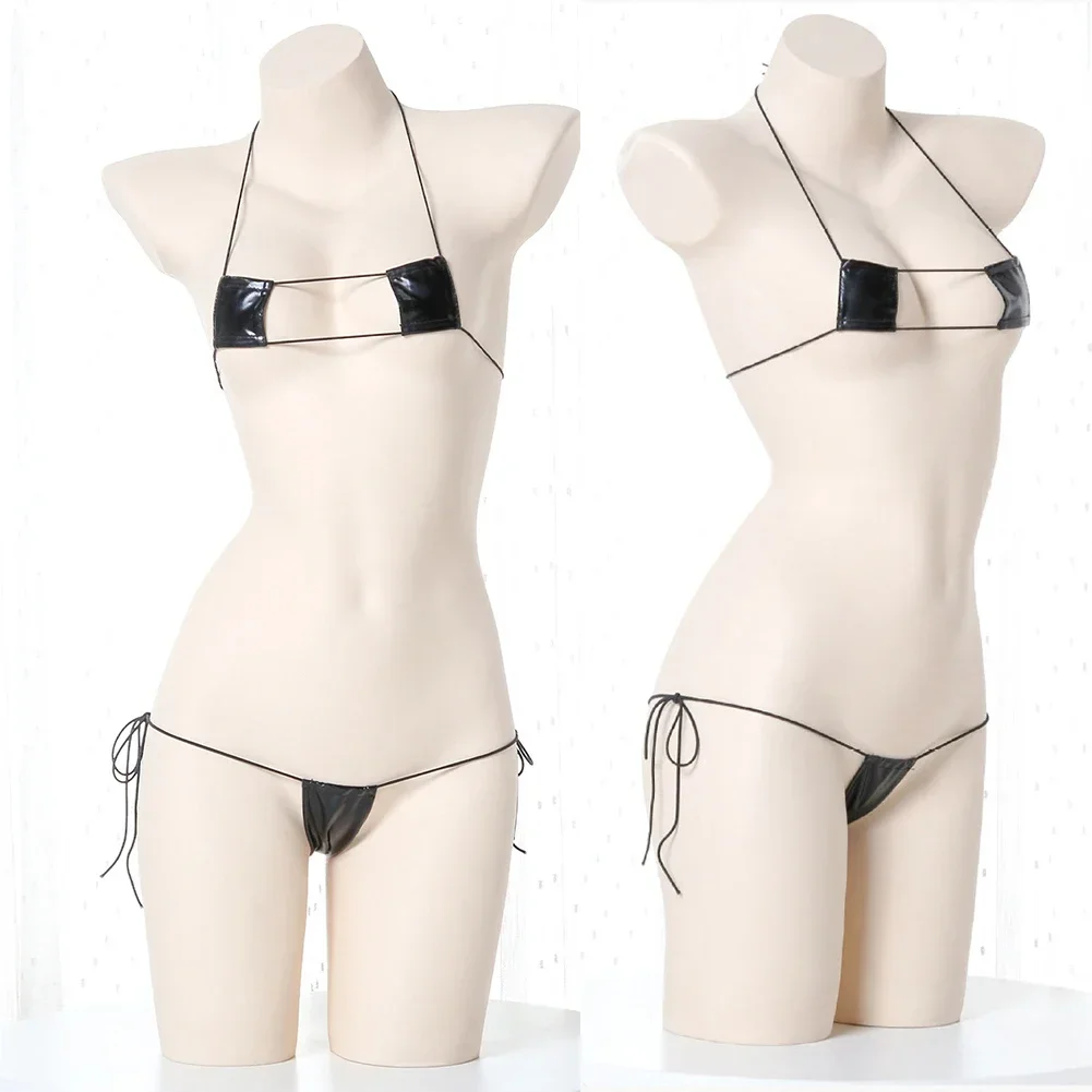 Wet Look Lingerie Sexy Micro-Bikini Bandage Mini Lingerie Uniform Nightclub Costumes Swimwear Cosplay Underwear Babydolls