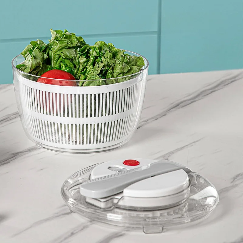 Plastic Manual Pressing Fruit and Vegetable Cleaning Basin Dehydrator Can Store Fresh Food Ingredients Salad Bowls Kitchen Tools