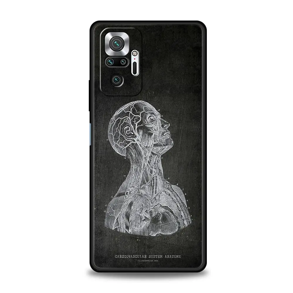 Chalkboard Anatomy Design Soft Silicone Phone Case