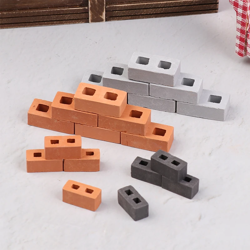 20/50Pcs Miniature Cinder Blocks Model 1/12 Dollhouse Micro Landscape Mini Concrete Bricks Toy Micro Scene Construction Props