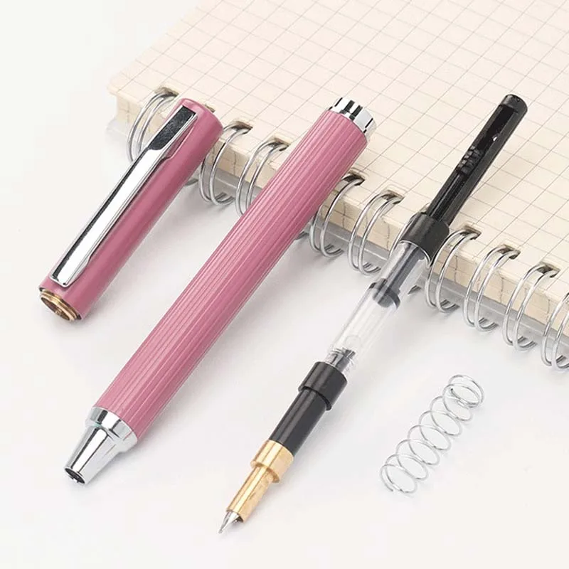 2022 Spin Typ Fountain Pen Ink Pen EF/F Retractable Hooded Nib Converter Filler Business Stationery Office school supplies New