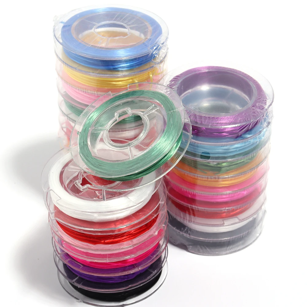 Elastic Stretch Crystal String Cord Mixed Random Color for Jewelry Making Bracelet Beading Thread 8/10 Rolls 10Yards/roll