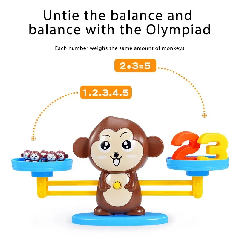 Educational Play set Monkey Balance Interactive Discover Learn Engineering STEM Weighing Scale Balance Game Math Toy for Kids 4