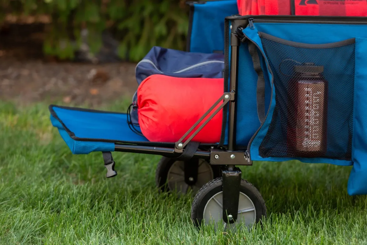 Ozark Trail Quad Folding Camp Wagon with Tailgate, Blue AliExpress