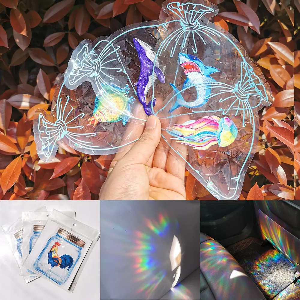 New Sun Catcher Wall Stickers Rainbow Window Mirror Sticker DIY Window Decal for Bedroom Decoration Home Decor Rainbow Maker keyboard stickers