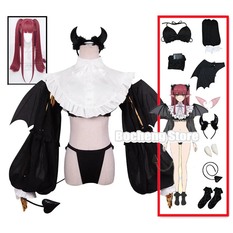 

Kitagawa Marin Cosplay Anime My Dress Up Darling Cosplay Costume Demon Girl Rizu Kyun Cosplay Bikini Wing Kuroe Shizuku Wig