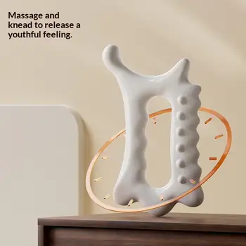 Strumento per massaggio Gua Sha per viso e corpo, massaggiatore per rilassamento e bellezza, ergonomico e versatile, tavola Gua Sha portatile.