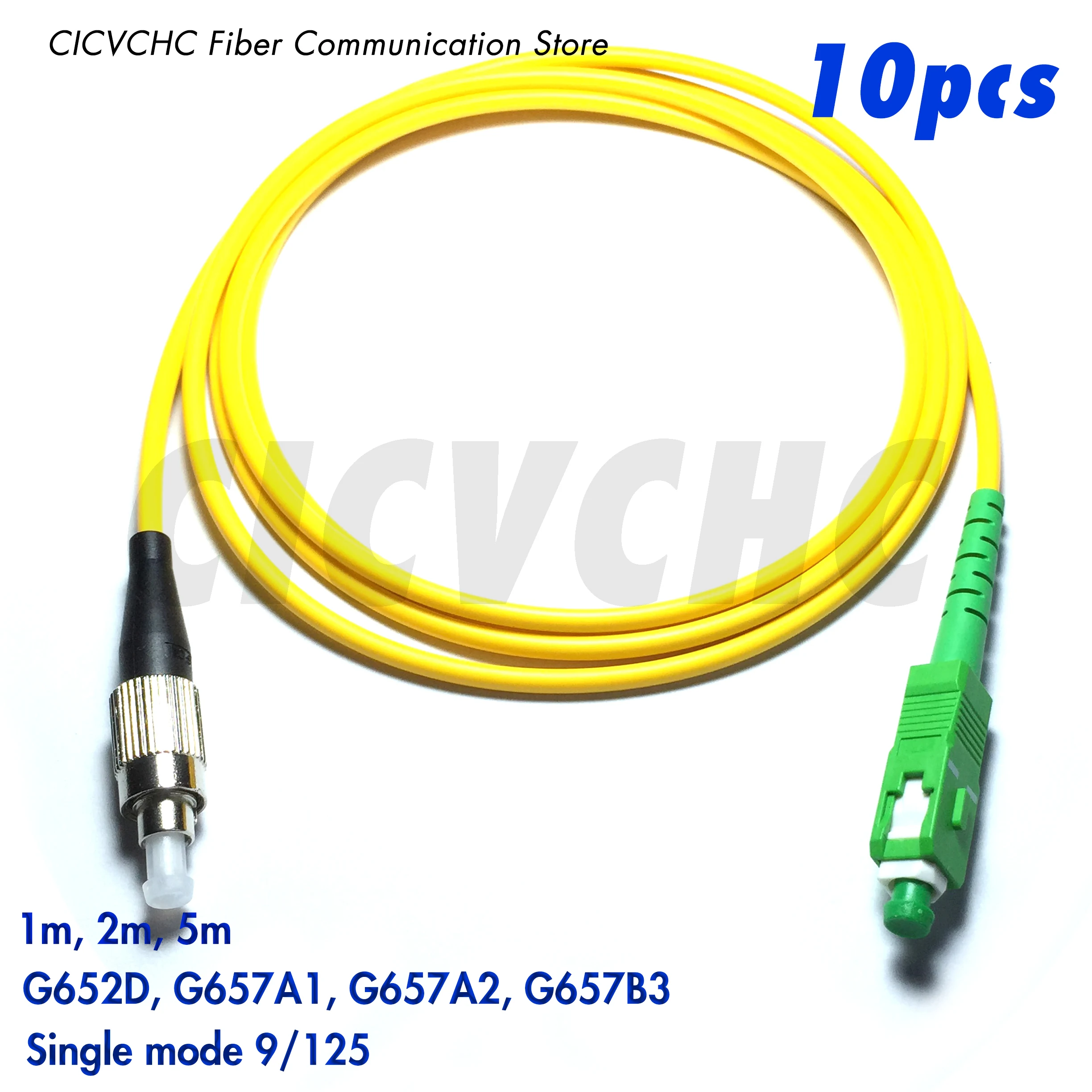 

10pcs SC/APC- FC/UPC-Fiber Patchcord-SM(9/125) G657B3, G657A2, G657A1, G652D-3.0mm Cable / Jumper