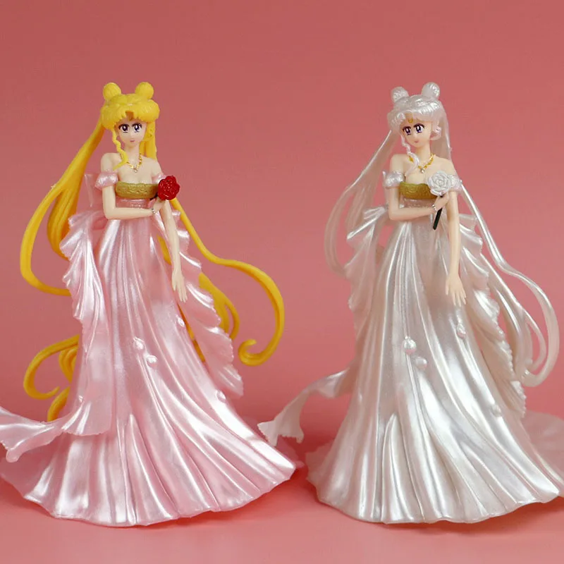 

14CM Anime Sailor Moon Wedding Tsukino Usagi PVC Action Figure Toy Doll Collectible Cake Decoration Model Kids Girlfriend Gift