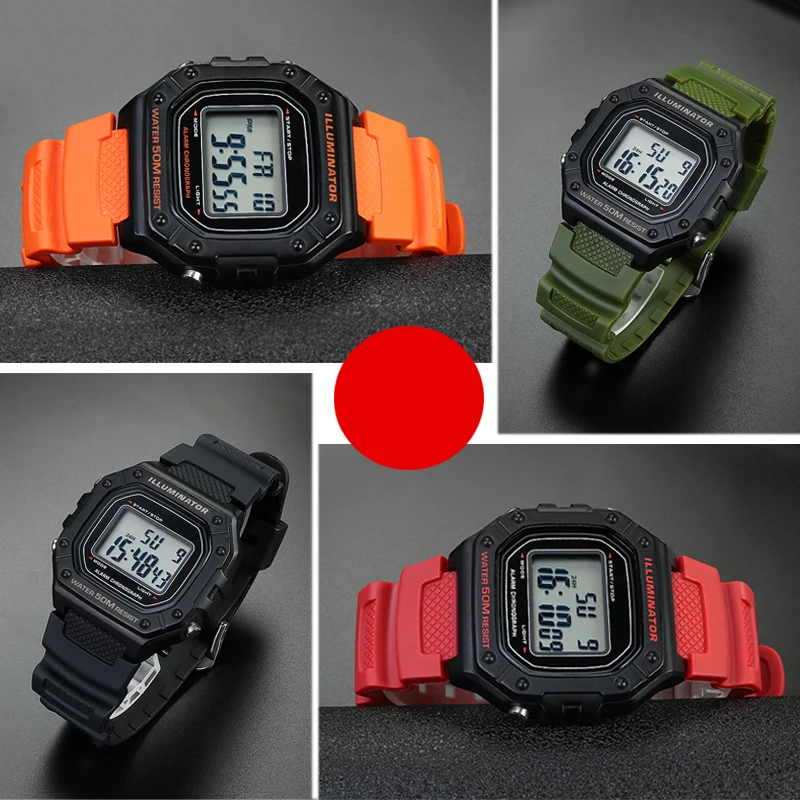 Cinturino Orologio In Resina PU Nero Per Casio SGW-300H / SGW-400H - Senza Logo - 4