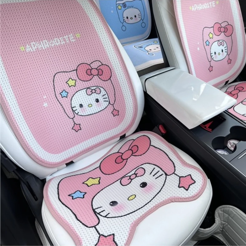 

Kawaii Sanrio Hello Kitty Car Seat Cover Cartoon Animation KT Cat Seat Protector Car Seat Cushion Protector Car Accessories