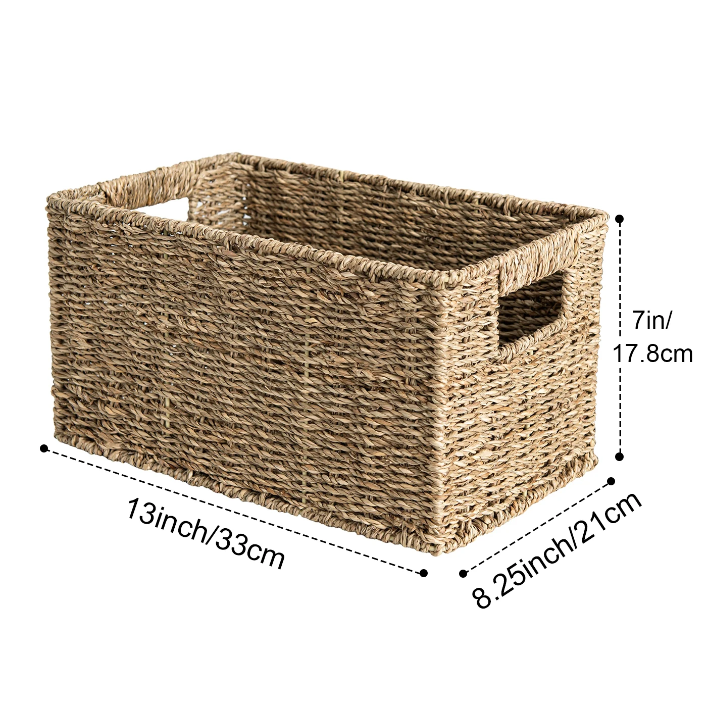 Seagrass Woven Storage Baskets Wicker Basket with Handles Storage Bins For  Organizing Bedroom Home Decor Organiser Space Saving - AliExpress