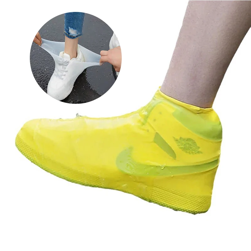 1 Pair Waterproof Shoe Covers, Non-slip Reusable Rain Snow Boot Women Men Outdoor Rainy Reusable Silicone Non-slip Shoe Cover