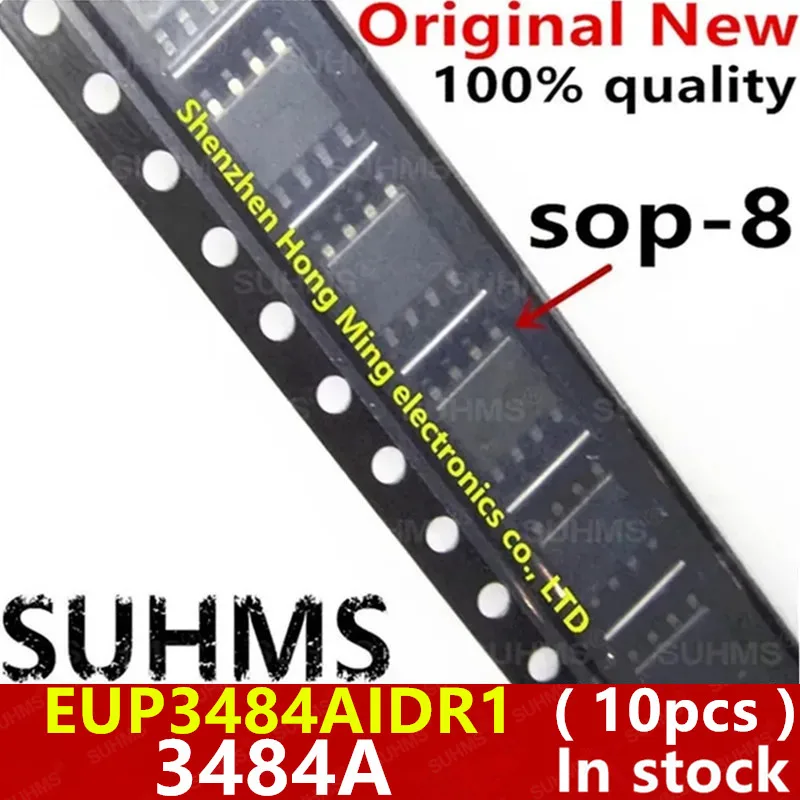 Lot De 5 Composants Électroniques EUP3484DIR1 / P3484 - Format SOP-8 - Neufs Sous Emballage - Pour Réparation Ou DIY
