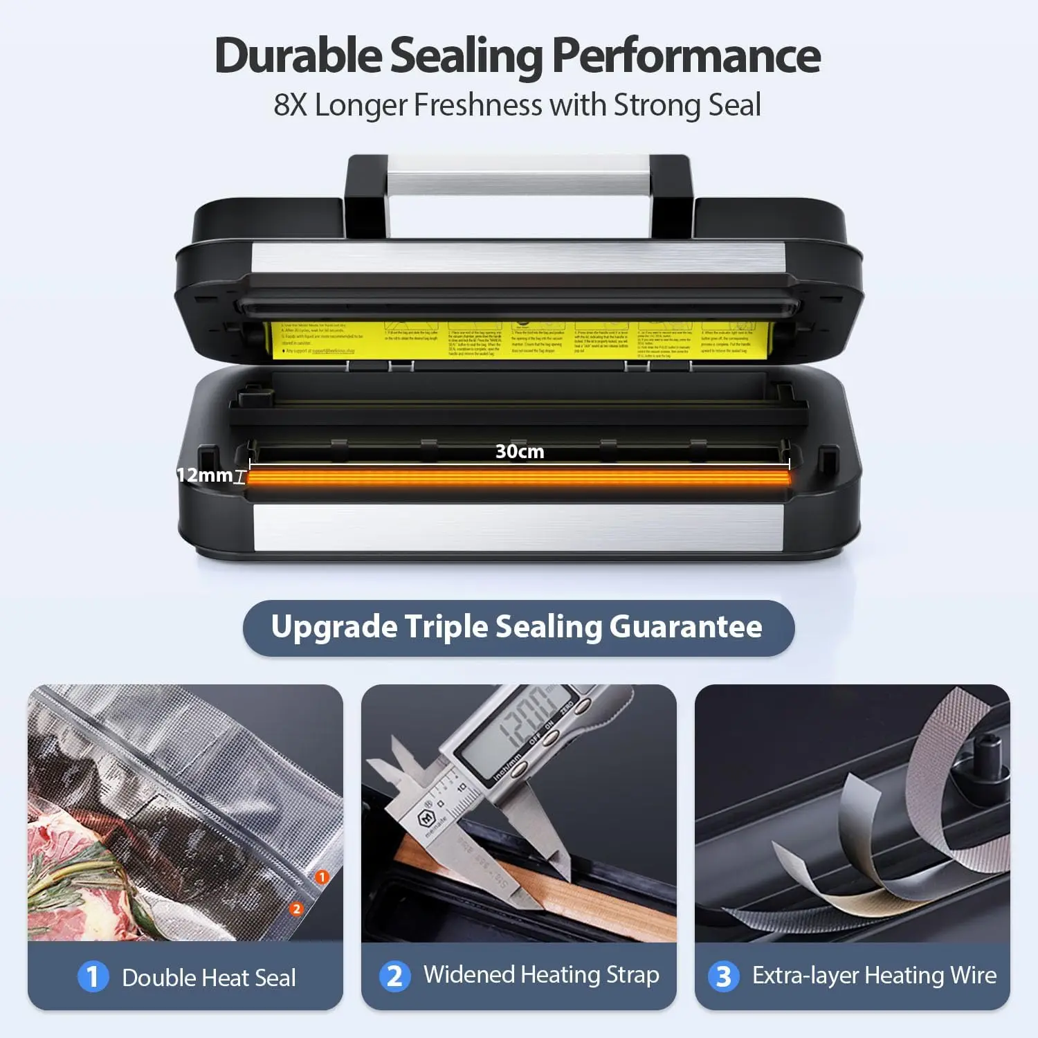 Precision Pro Vacuum Sealer, with 10-in-1 Functions, Easy-Lock Handle, Double Heat Seal & Double Pump, Vacuum Sea 6