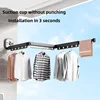 Balcony folding clothes rack no punching suction cup telescopic clothes rack household invisible telescopic clothes pole 4