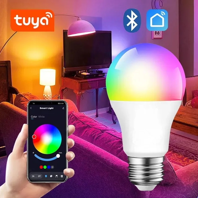 Tuya Bluetooth Smart Bulb RGBCW E27 LED Smart Light Bulbs 85-265V 9W APP Control Dimmable for Home Bedroom Christmas Party Decor 1