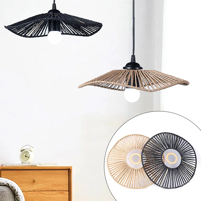

1pc Retro Pastoral Style Imitation Rattan Decoration Household Cover Adornment Lampshade Accessory Hand-woven Bamboo Lampshades
