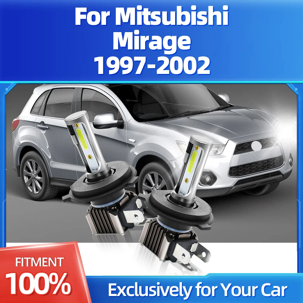 

2Pcs 18000LM LED Headlight H4 Canbus Turbo Car Lights Two-sided DOB Chip For Mitsubishi Mirage 1997 1998 1999 2000 2001 2002
