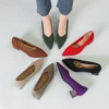 2025 New Women's High Heels Large 42/43 Fashion Pointed Anti slip Rubber Bottom Knitted Breathable Shoes 1