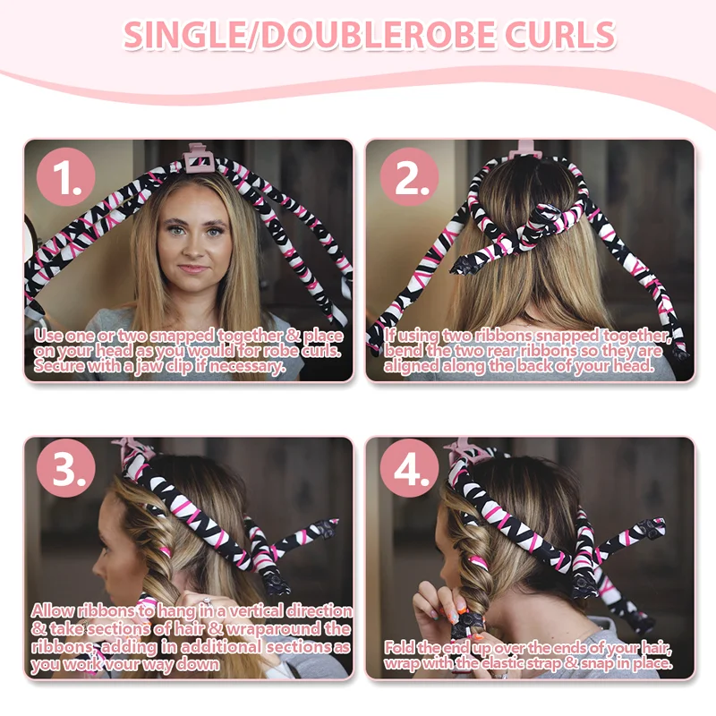 3 in1 Heatless Curling Rod Sponge Curler Iron Big Wave Lazy Sleeping Bouncy Curl DIY Hairdressing Styling Tools Accessories