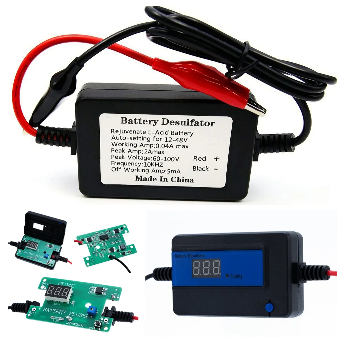 Battery Desulfator 400Ah Auto Pulse Lead Acid Golf Cart Battery Desulfator Desulphator 12 24 36 48 Volt Batteries