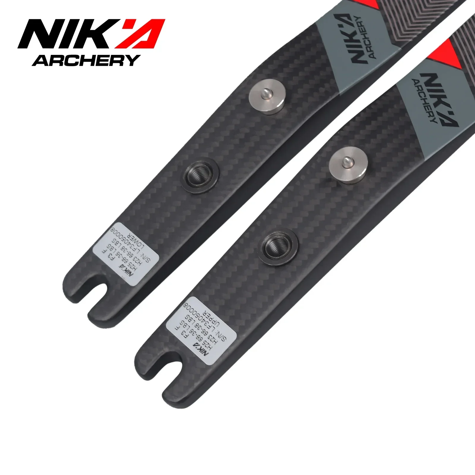 Branches D'arc Recurve Carbone NIKA C2 ILF 12-50lbs 68 Pouces - Chasse & Cible