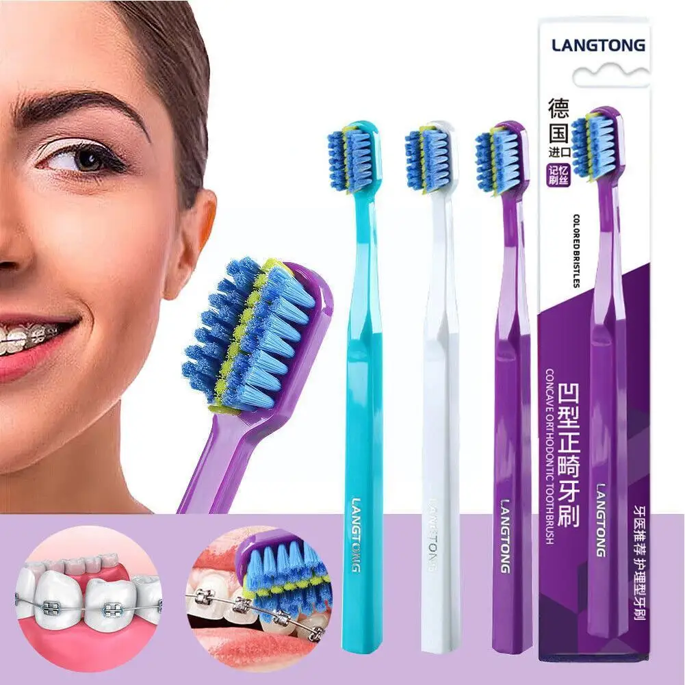 

3 Color Clean Orthodontic Braces Adult Orthodontic Toothbrushes Dental Tooth Brush Soft Bristle Toothbrush For Oral N8t4