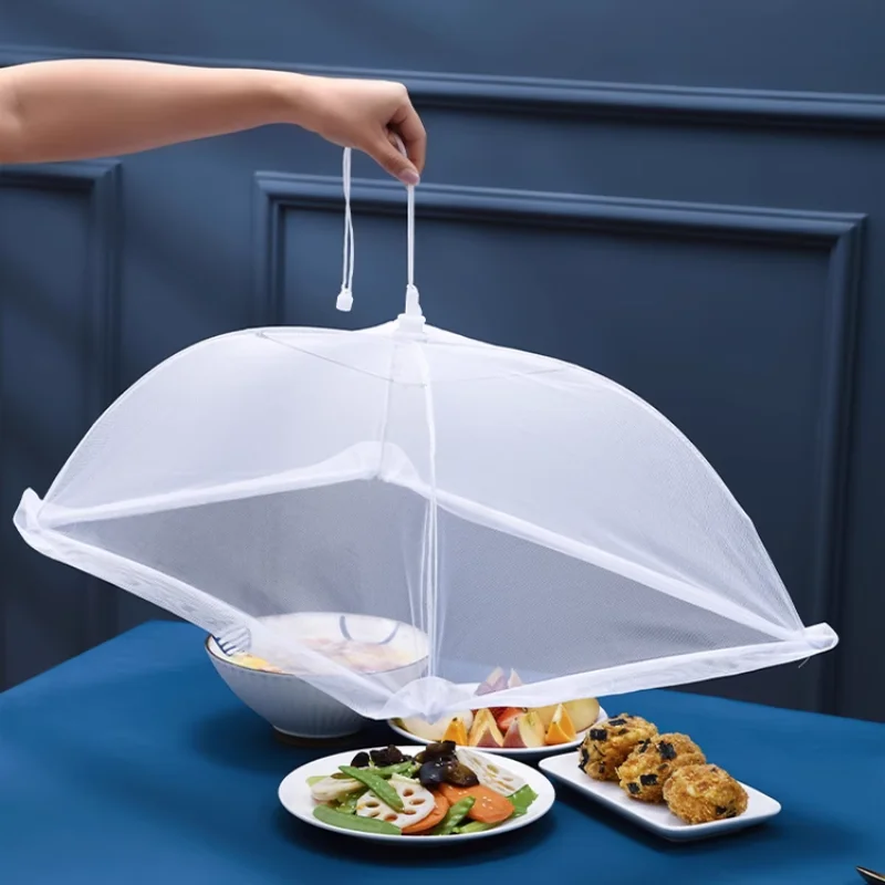 Dish Cover Foldable Household Table Lid Restaurant Portable Dust and Fly Proof Meal Lid Leftovers Food Net Cover Kitchen Tools