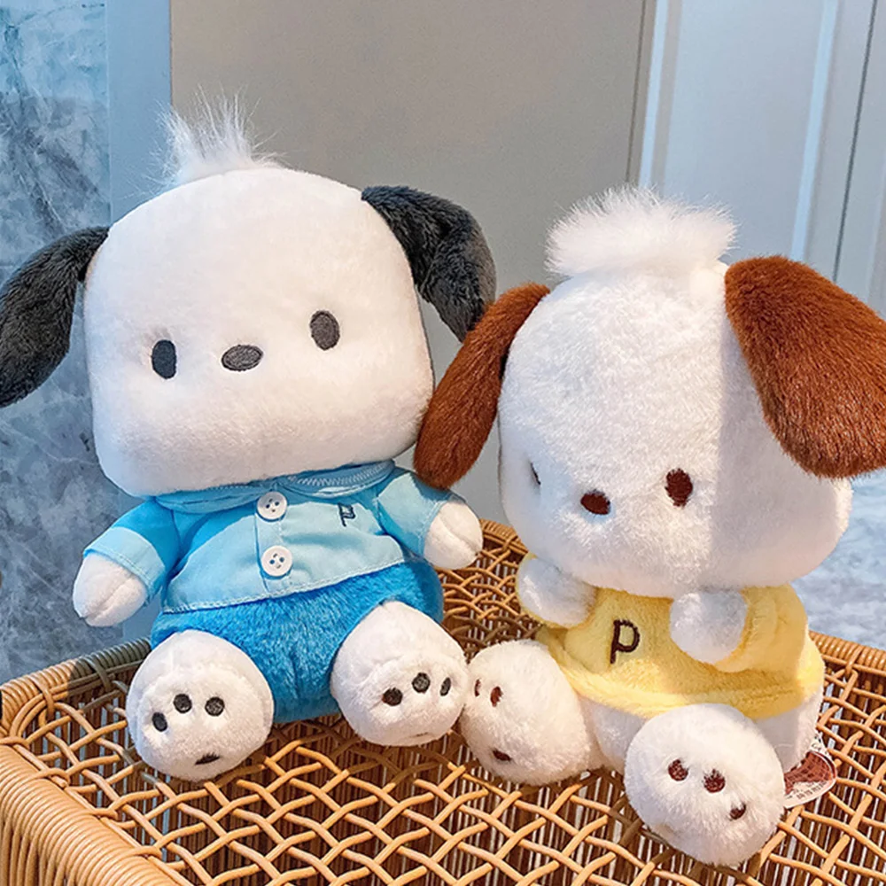 

Sanrio Plush Dolls Cute Cartoon Pochacco Furry Toys Anime Ragdoll Pillows Kawaii Soft Stuffed Cushion Birthday Gift for Kids