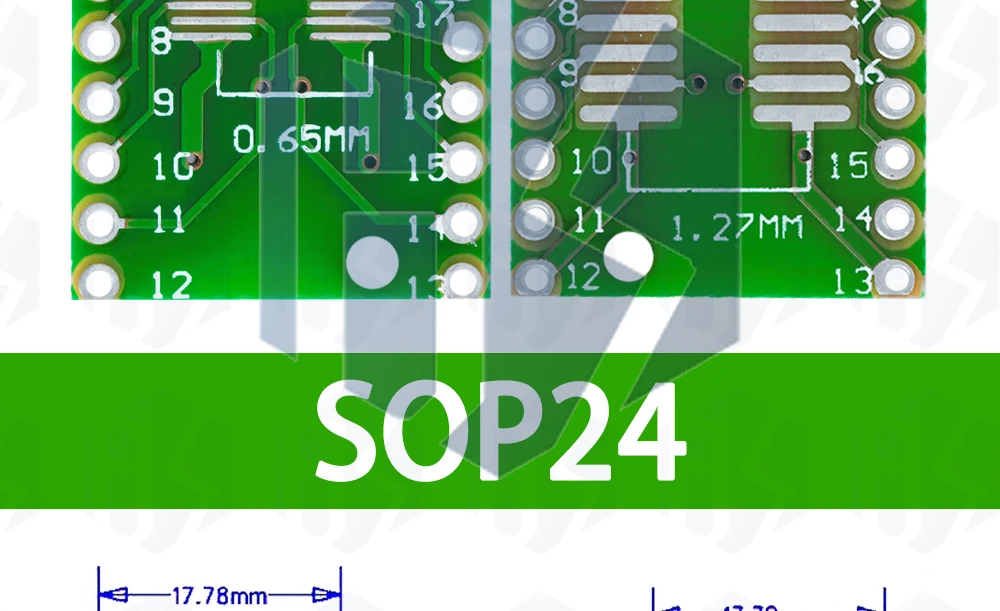 10pcs pcb board kit smd drehen zu dip adapter konverter platte sop msop ssop tssop sot23 8 10 14 16 20 28 smt zu dip – Detail 12