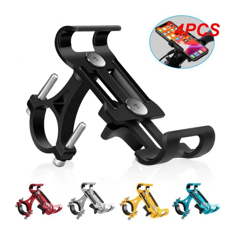 

4PCS Aluminum Alloy Phone Holder Handlebar Motorcycle Mount Anti-slip Bike Support Metal Holder For All Smartphone