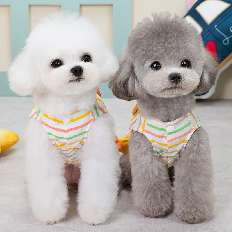 Strips Dog Dress Sleeveless Shirt Dresses - PeticaDeals
