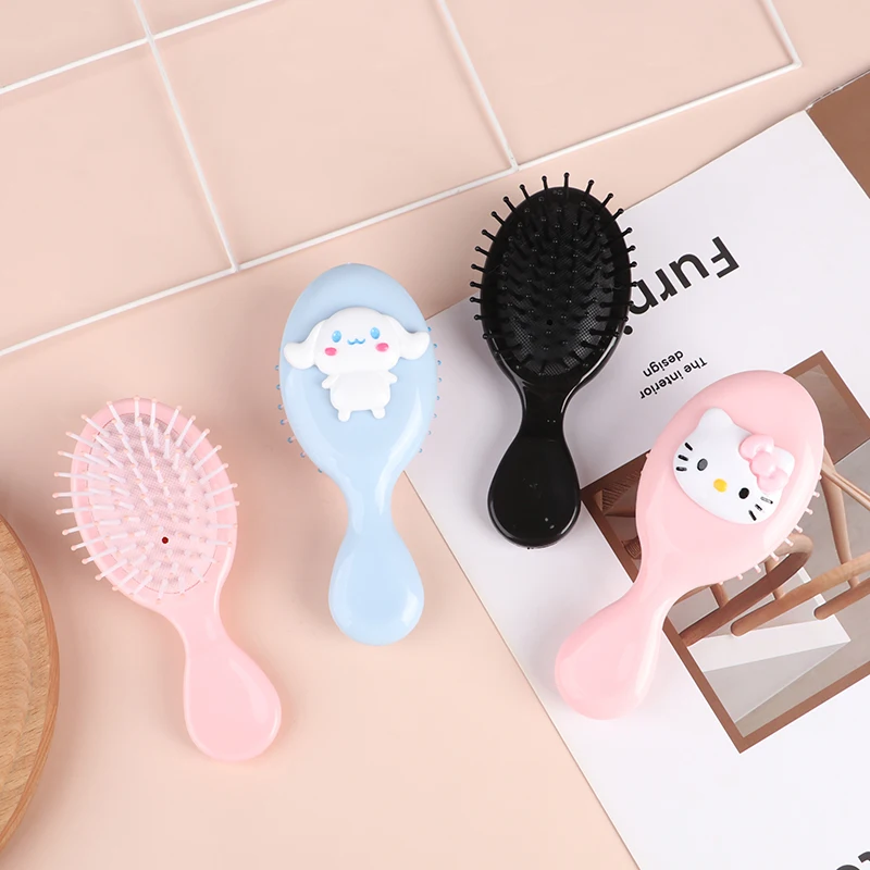 

Расческа с воздушной подушкой Hello Kitty Sanrio Kuromi Cinnamoroll, Расческа с воздушной подушкой Kawaii Hello Kitty Y2k, детали черного цвета