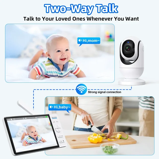 Video Baby Monitor Mother Kids Home Security Protection 7 Inch Display Screen Wireless IP Camera 5000mAh Battery Surveillance 4